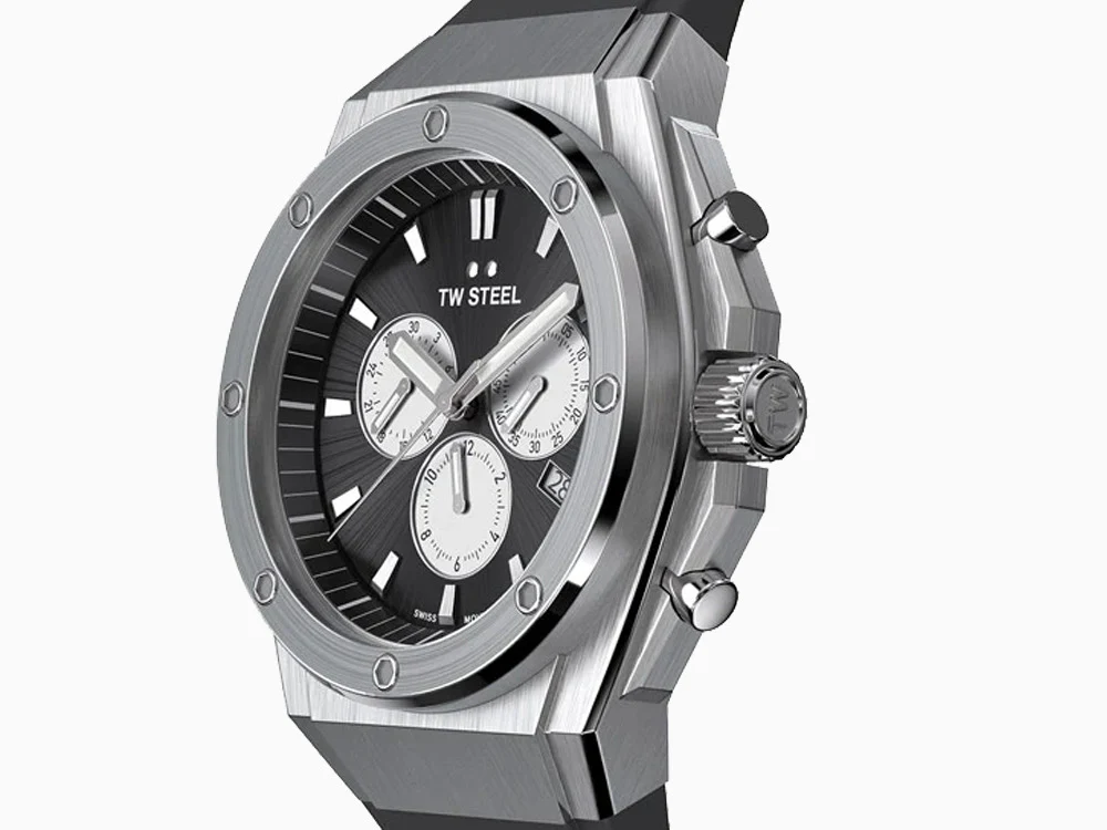 TW Steel Ceo Tech 44mm Quartz Watch, Black, 44 mm, Rubber strap, 10 atm, CE4041 - Image 8