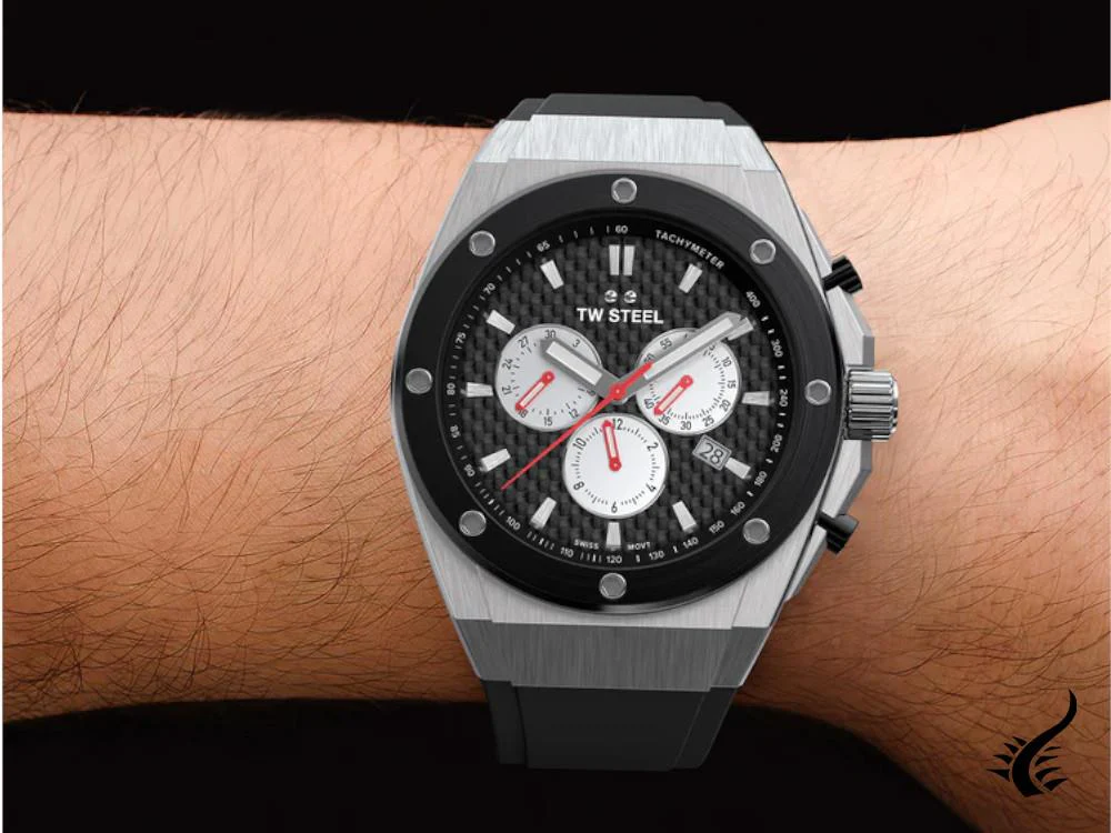 TW Steel Ceo Tech 44mm Quartz Watch, Black, 44 mm, Rubber strap, CE4049 - Image 5