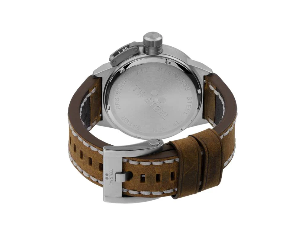 TW Steel Classic Canteen Quartz Watch, Beige, 45 mm, Leather, 10 atm, CS100 - Image 5