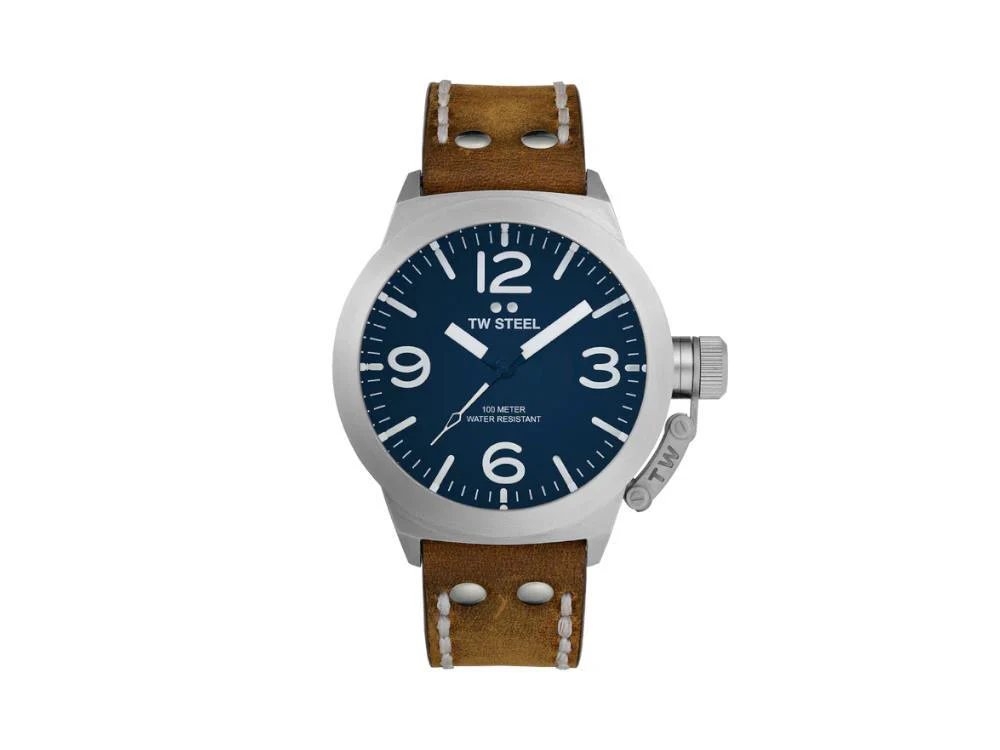 TW Steel Classic Canteen Quartz Watch, Blue, 45 mm, Leather strap, 10 atm, CS102 - Image 2