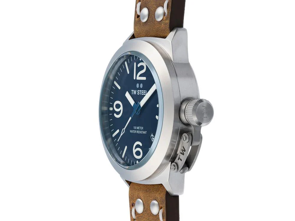 TW Steel Classic Canteen Quartz Watch, Blue, 45 mm, Leather strap, 10 atm, CS102 - Image 3