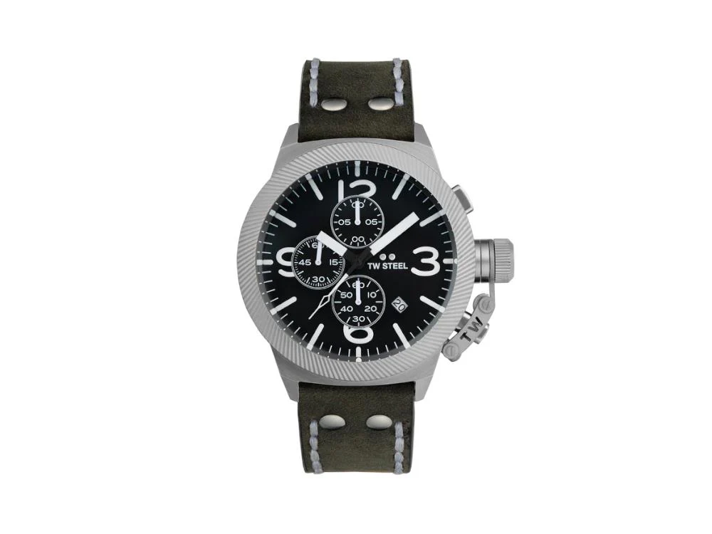 TW Steel Classic Canteen Quartz Watch, Grey, 45 mm, Leather strap, 10 atm, CS105 - Image 3