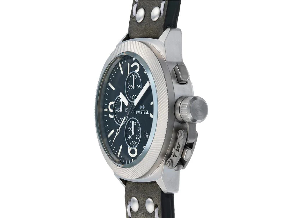 TW Steel Classic Canteen Quartz Watch, Grey, 45 mm, Leather strap, 10 atm, CS105 - Image 4