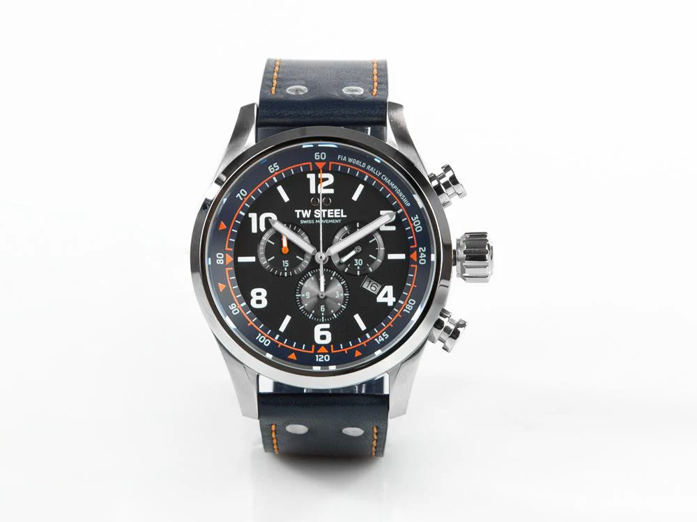 TW Steel Fast Lane Quartz Watch, Black, 48 mm, Leather strap, 10 atm, SVS311 - Image 2