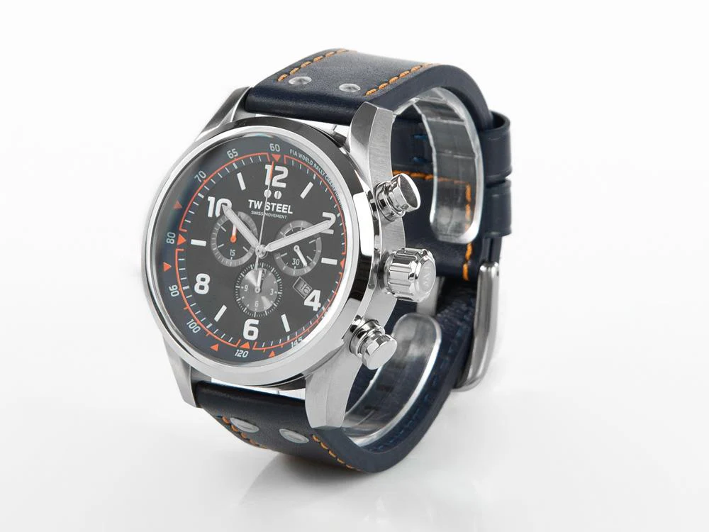 TW Steel Fast Lane Quartz Watch, Black, 48 mm, Leather strap, 10 atm, SVS311 - Image 3