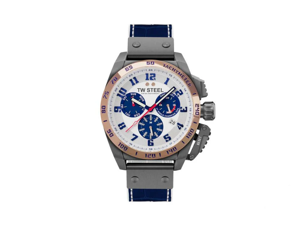 TW Steel Fast Lane Quartz Watch, White, 46 mm, Leather, Ltd. Edition, TW1018 - Image 3