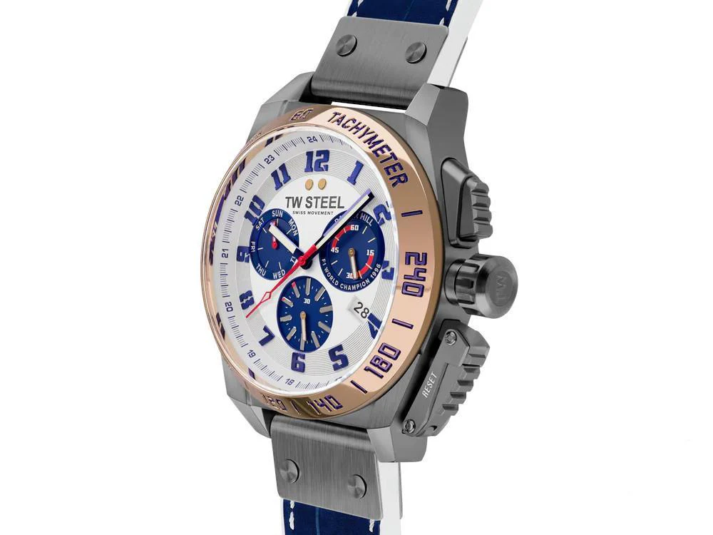 TW Steel Fast Lane Quartz Watch, White, 46 mm, Leather, Ltd. Edition, TW1018 - Image 4