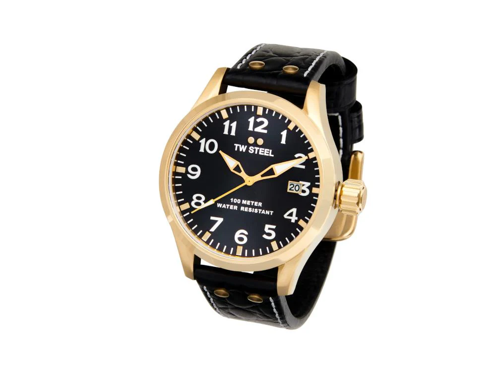 TW Steel Volante Quartz Watch, Black, 45 mm, Leather strap, 10 atm, VS104 - Image 2