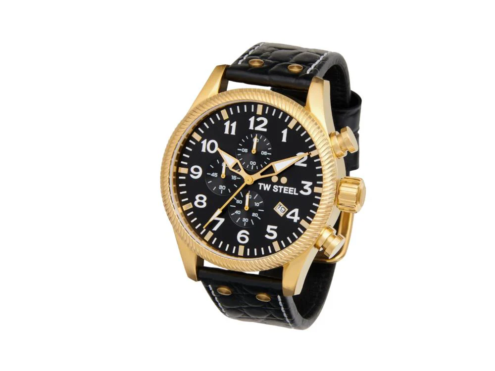 TW Steel Volante Quartz Watch, Black, 48 mm, Leather strap, 10 atm, VS115 - Image 2