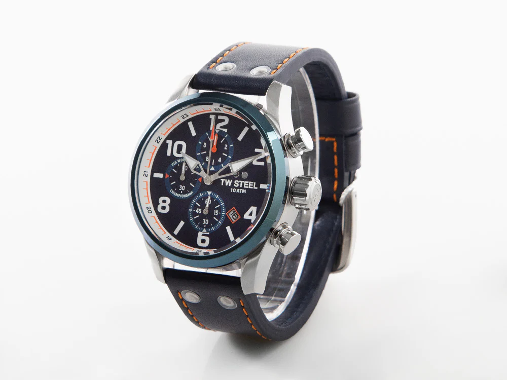 TW Steel WRC Quartz Watch, Blue, 48 mm, Leather strap, 10 atm, VS90 - Image 4