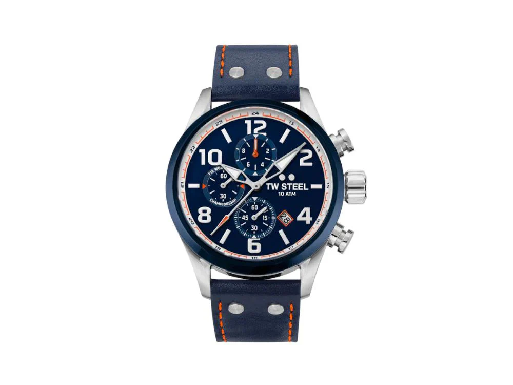 TW Steel WRC Quartz Watch, Blue, 48 mm, Leather strap, 10 atm, VS90 - Image 9