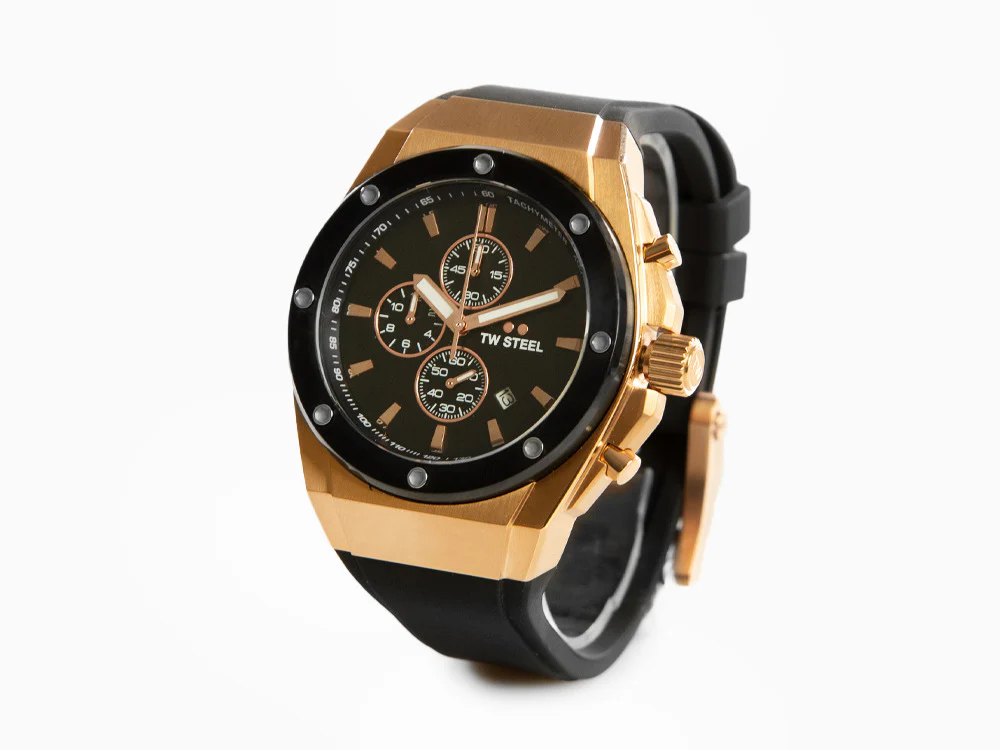 TW SteelCeo Tech 44mm Quartz Watch, Black, 44 mm, Rubber strap, 10 atm, CE4103 - Image 4