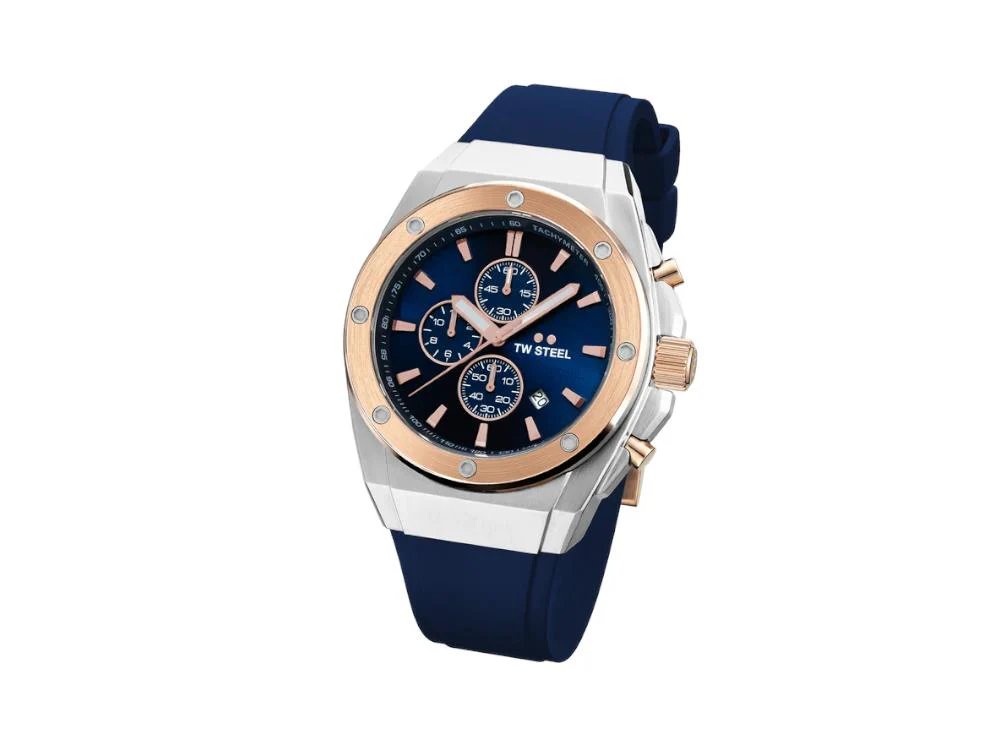 TW SteelCeo Tech 44mm Quartz Watch, Blue, 44 mm, Rubber strap, 10 atm, CE4105 - Image 2