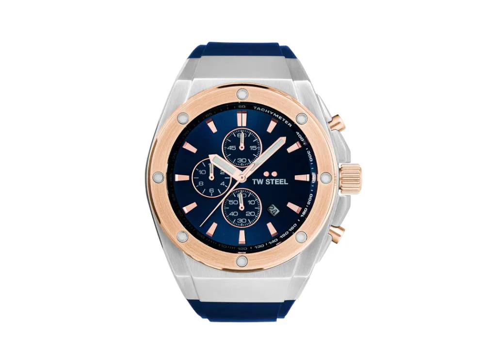 TW SteelCeo Tech 44mm Quartz Watch, Blue, 44 mm, Rubber strap, 10 atm, CE4105 - Image 3