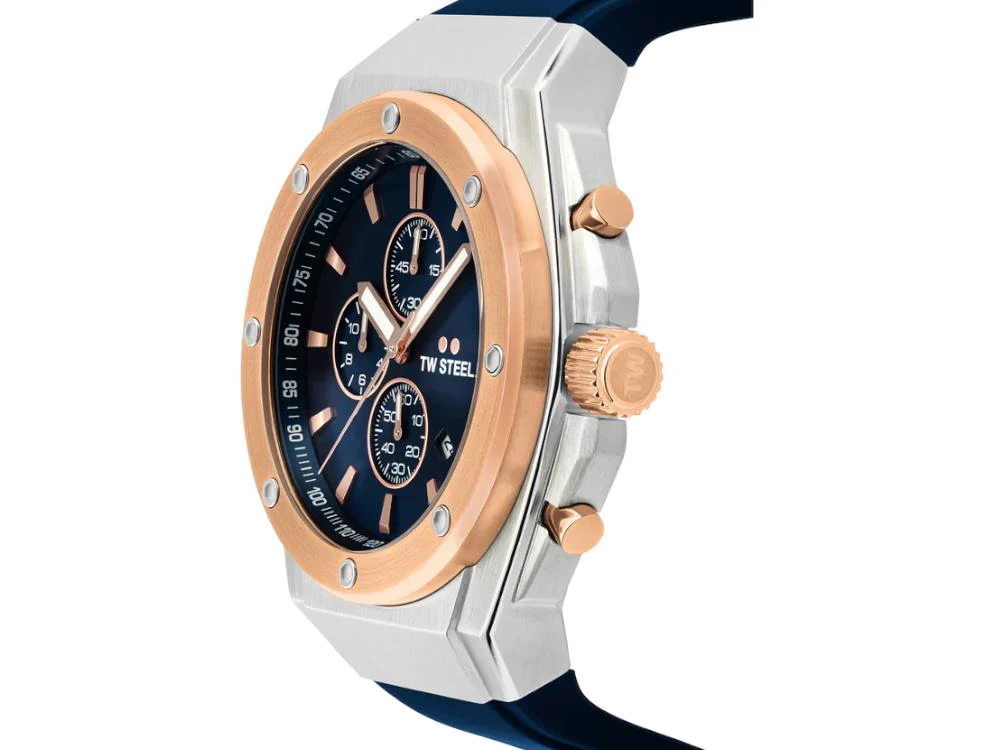 TW SteelCeo Tech 44mm Quartz Watch, Blue, 44 mm, Rubber strap, 10 atm, CE4105 - Image 4