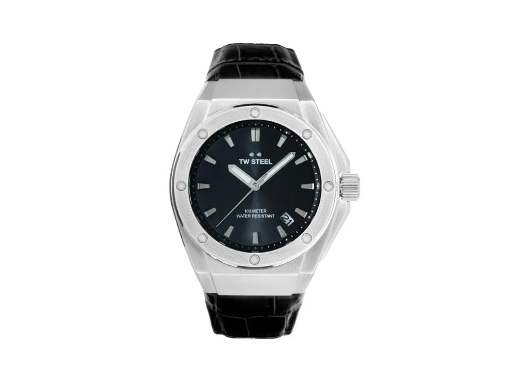 TW SteelCeo Tech 44mm Quartz Watch, Grey, 44 mm, Leather strap, 10 atm, CE4108 - Image 3