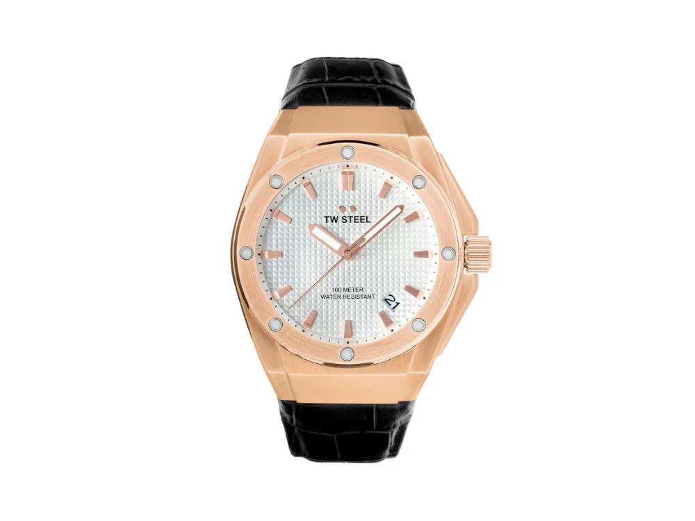 TW SteelCeo Tech 44mm Quartz Watch, White, 44 mm, Leather strap, 10 atm, CE4109 - Image 3