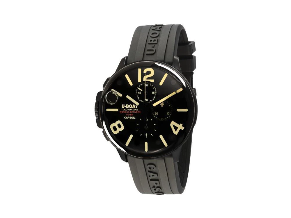 U-Boat Capsoil Chrono DLC Quartz Watch, Black, 45 mm, 8109/C - Image 2
