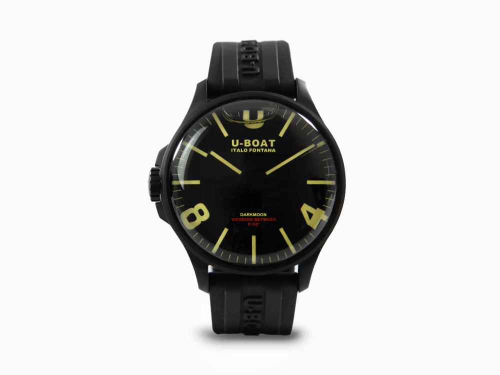 U-Boat Capsoil Darkmoon 44 IPB Quartz Watch, Black, 44 mm, Rubber, 8464/A - Image 2