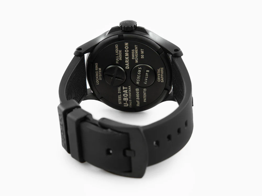 U-Boat Capsoil Darkmoon 44 IPB Quartz Watch, Black, 44 mm, Rubber, 8464/A - Image 3