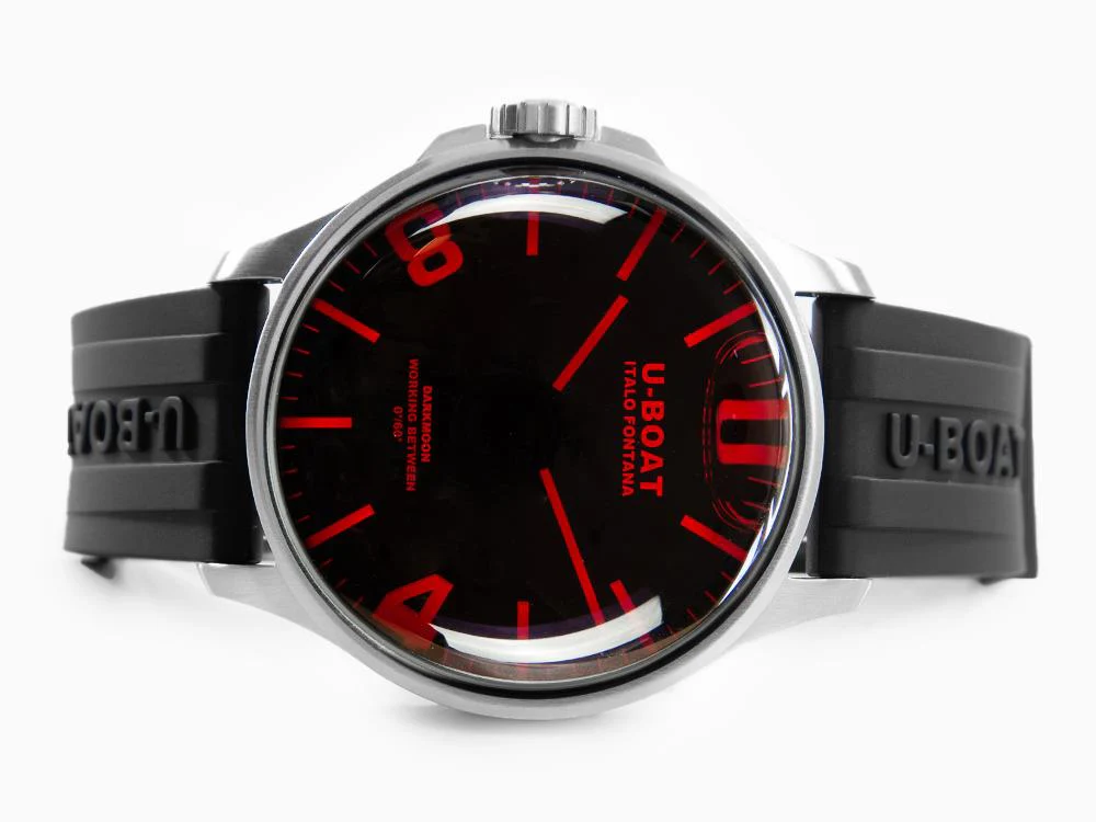 U-Boat Capsoil Darkmoon 44 Red SS Quartz Watch, Black, 44 mm, 8465/A - Image 7