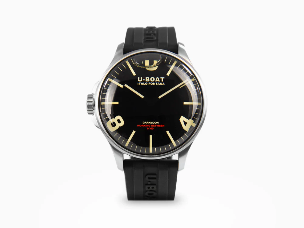 U-Boat Capsoil Darkmoon 44 SS Quartz Watch, Rubber,  Black, 44 mm, 8463/A - Image 2