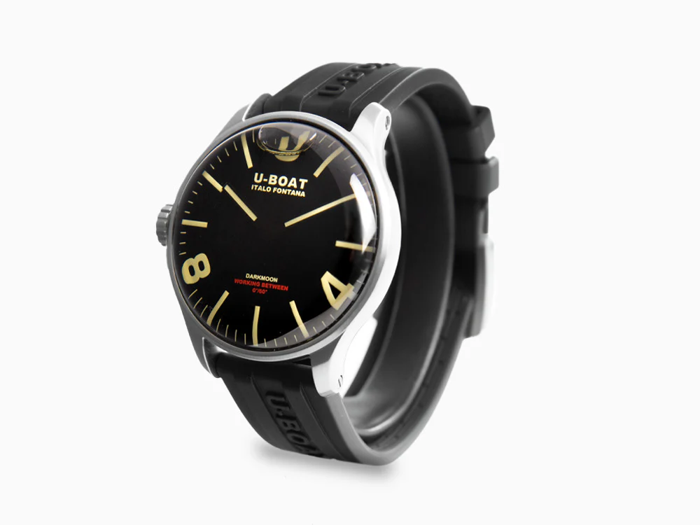 U-Boat Capsoil Darkmoon 44 SS Quartz Watch, Rubber,  Black, 44 mm, 8463/A - Image 4
