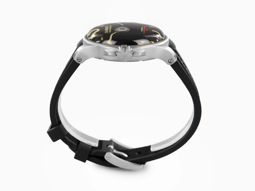 U-Boat Capsoil Darkmoon 44 SS Quartz Watch, Rubber,  Black, 44 mm, 8463/A - Image 5