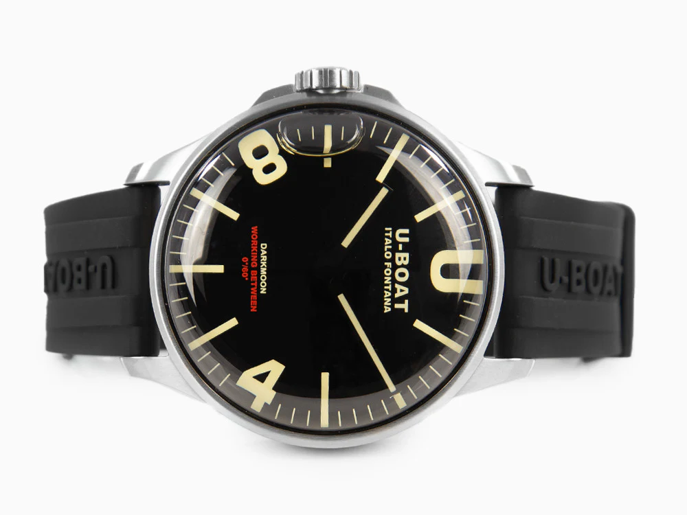 U-Boat Capsoil Darkmoon 44 SS Quartz Watch, Rubber,  Black, 44 mm, 8463/A - Image 7