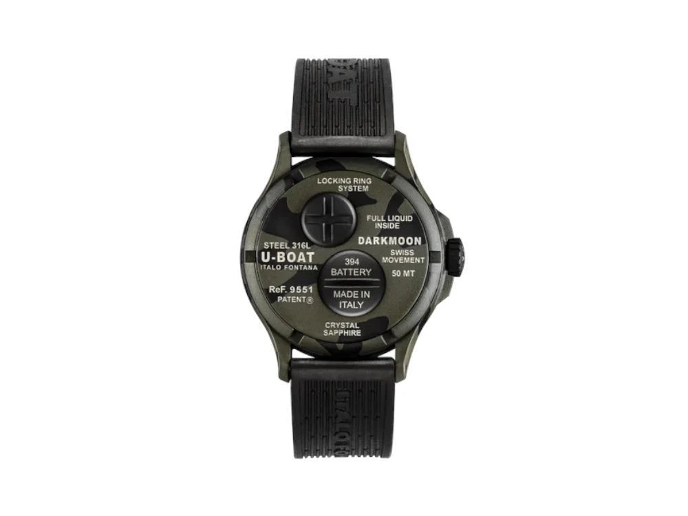 U-Boat Capsoil Darkmoon Curve Camouflage Quartz Watch, 40 mm, Grey, 9551 - Image 3