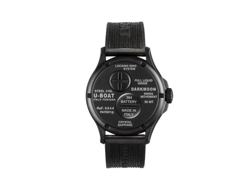 U-Boat Capsoil Darkmoon Curve Quartz Watch, PVD, 44 mm, Black, 9544 - Image 3