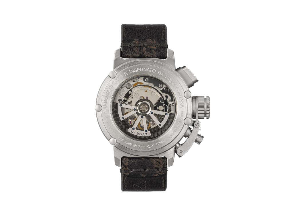 U-Boat Chimera Chrono SS Automatic Watch, Black, 46 mm, Limited Edition, 9592 - Image 3