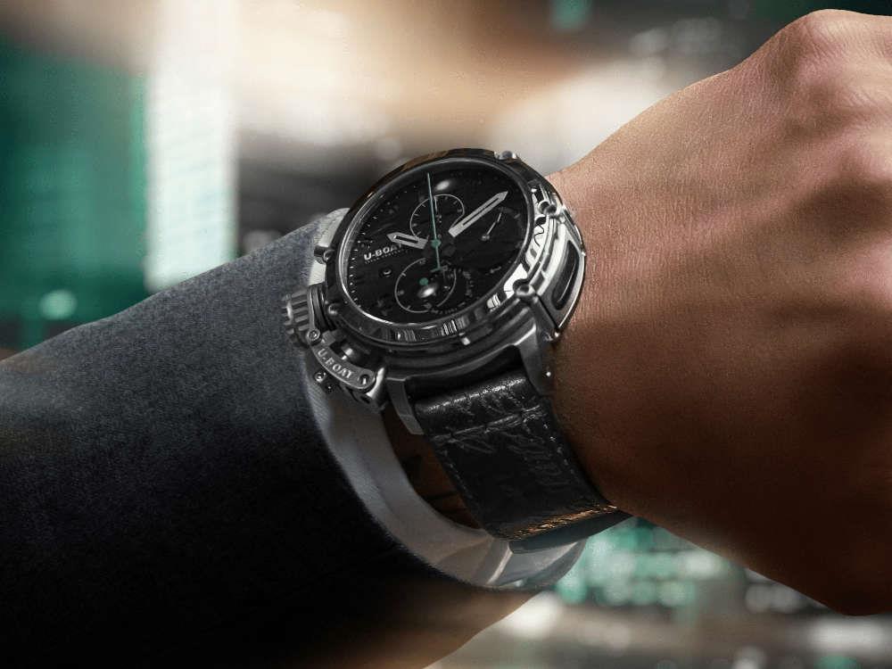 U-Boat Chimera Chrono SS Automatic Watch, Black, 46 mm, Limited Edition, 9592 - Image 5