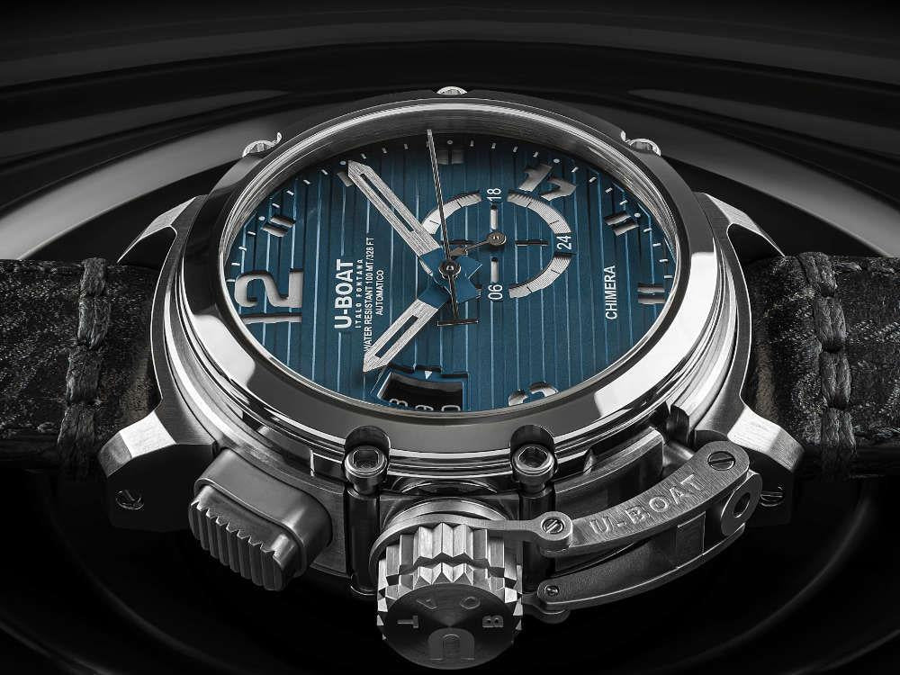 U-Boat Chimera SS Blu Automatic Watch, Blue, 46 mm, Limited Edition, 9602 - Image 4