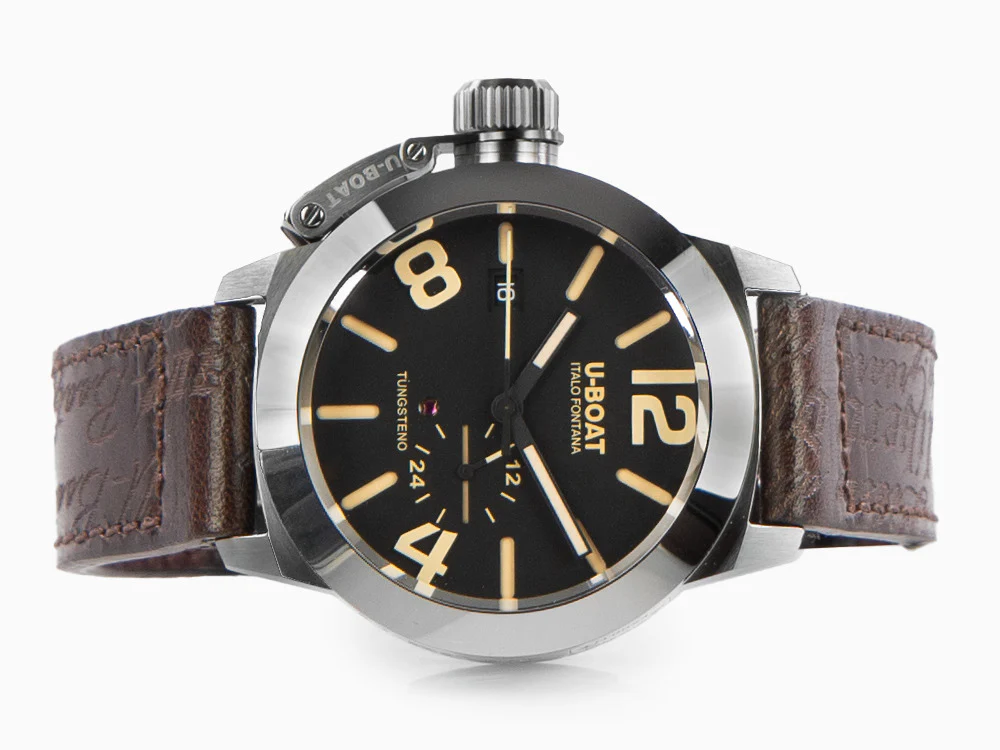 U-Boat Classico 42 Tungsteno Automatic Watch, Black, Leather strap, 8893 - Image 7