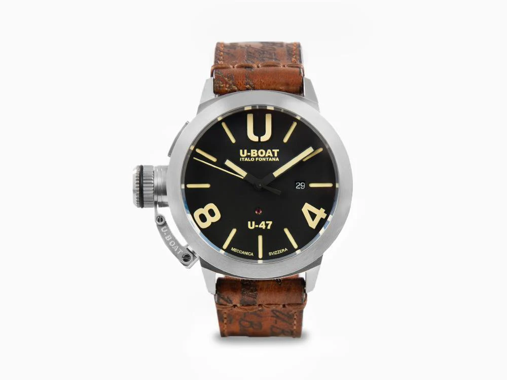 U-Boat Classico Automatic Watch, Stainless Steel 316L, Black, 47mm, 8105 - Image 2
