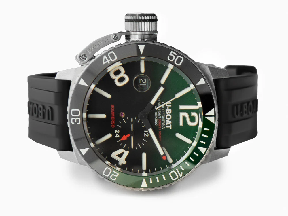 U-Boat Classico Sommerso Ghiera Ceramica Verde Automatic Watch, 46 mm 9520 - Image 7