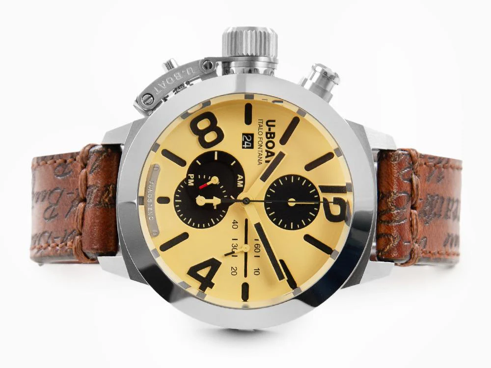U-Boat Classico Tungsteno Chronograph Automatic Watch, Beige, 45 mm, 9568 - Image 7