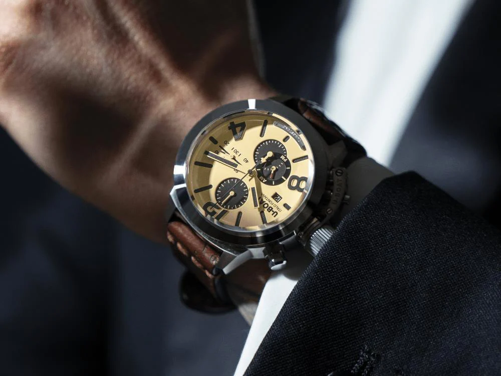 U-Boat Classico Tungsteno Chronograph Automatic Watch, Beige, 45 mm, 9568 - Image 9