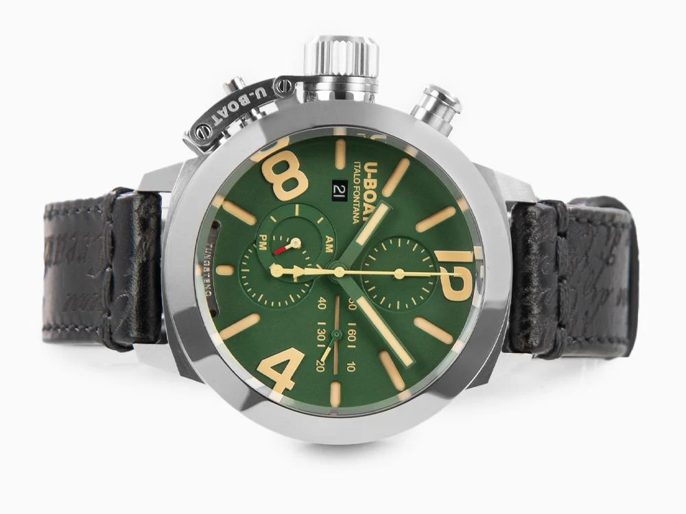 U-Boat Classico Tungsteno Chronograph Automatic Watch, Green, 45 mm, 9581 - Image 7