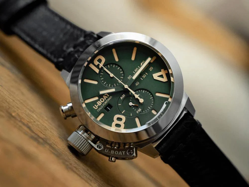 U-Boat Classico Tungsteno Chronograph Automatic Watch, Green, 45 mm, 9581 - Image 9
