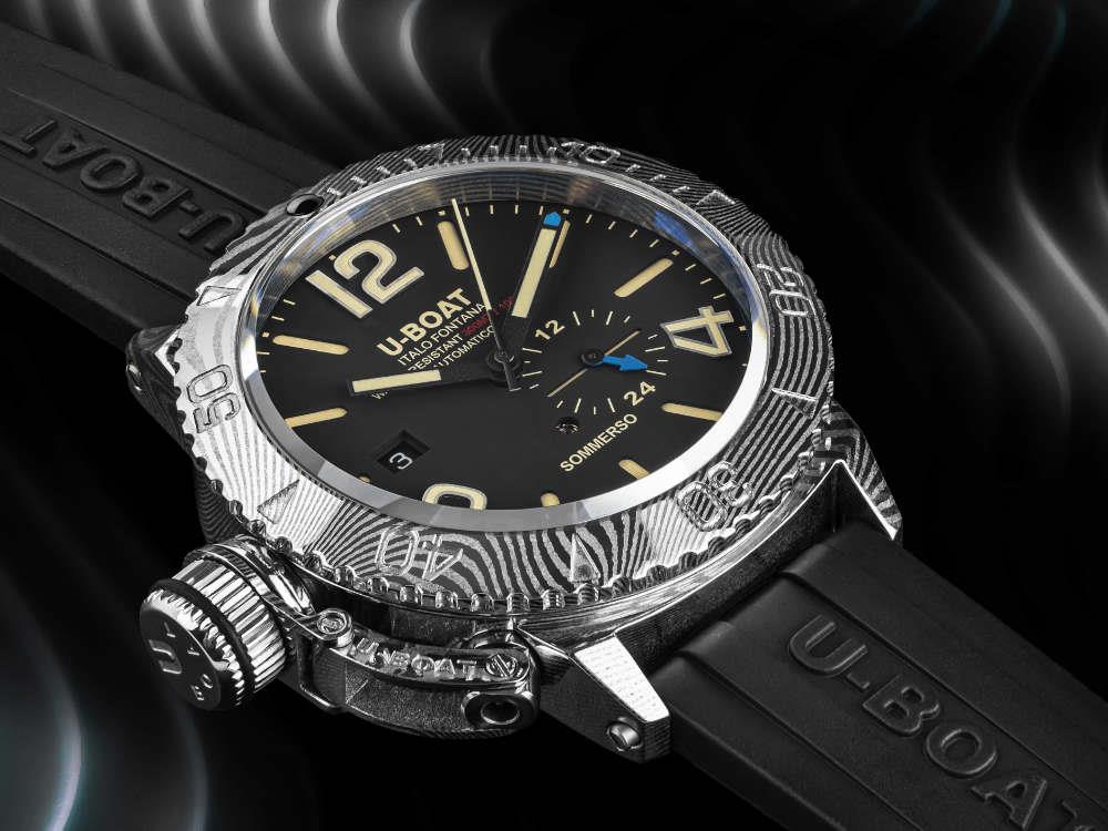 U-Boat Sommerso Damascus Automatic Watch, Black, 46 mm, Rubber strap, 9999 - Image 4