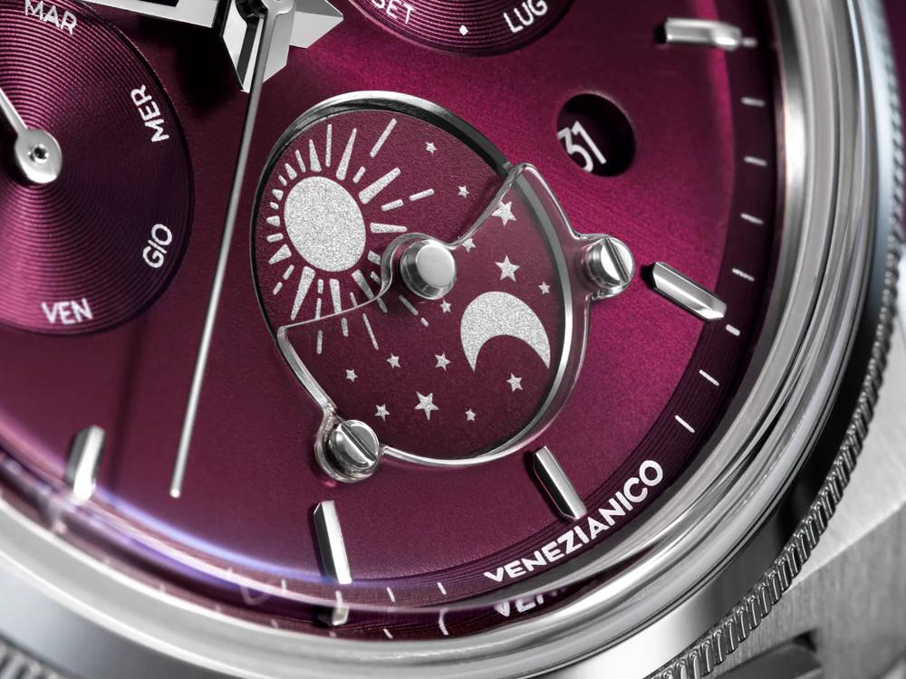 Venezianico Arsenale  Calendario Automatic Watch, 40 mm, Burgundy, 6221581C - Image 5