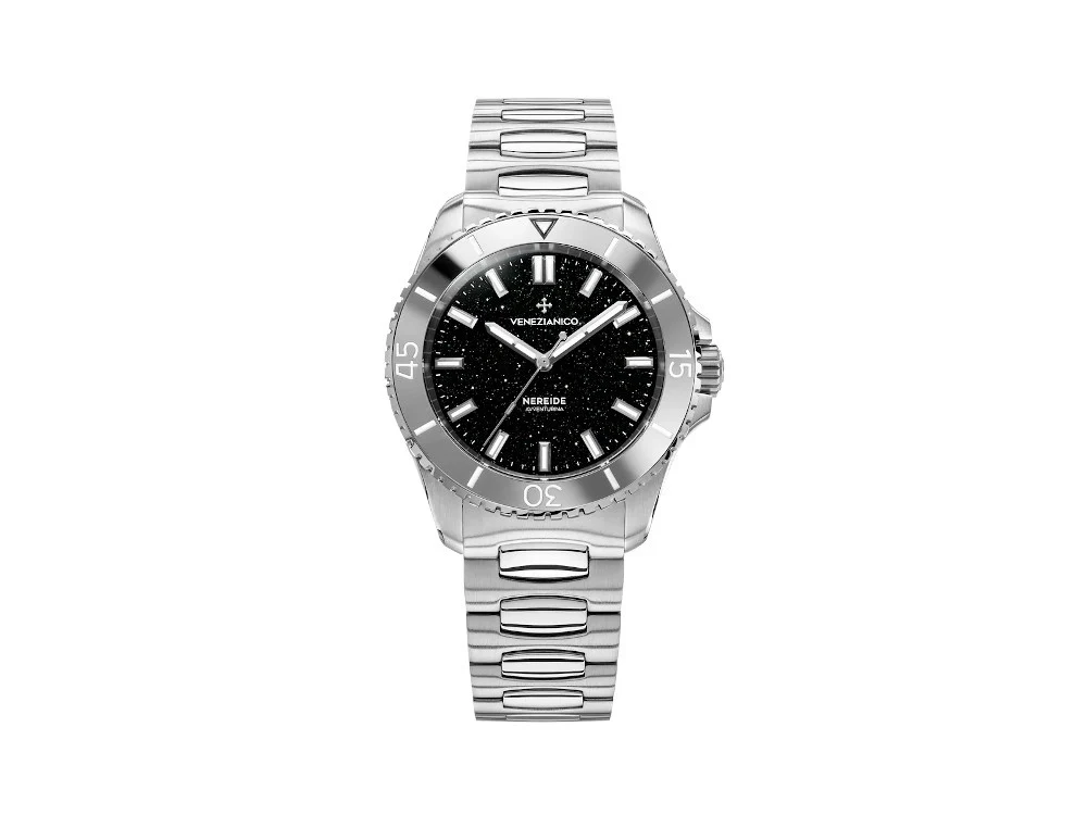 Venezianico Nereide Avventurina Nera Automatic Watch, 39 mm, Black, 3121550C