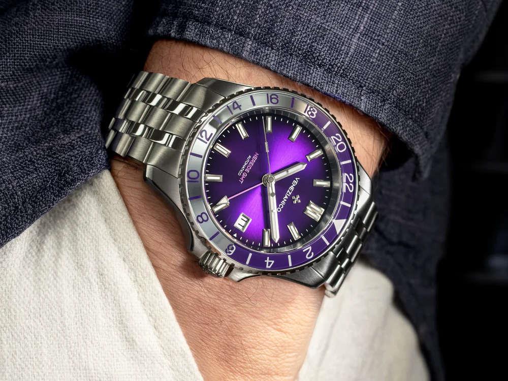 Venezianico Nereide GMT Automatic Watch, 39 mm, Violet, 3521512S - Image 2