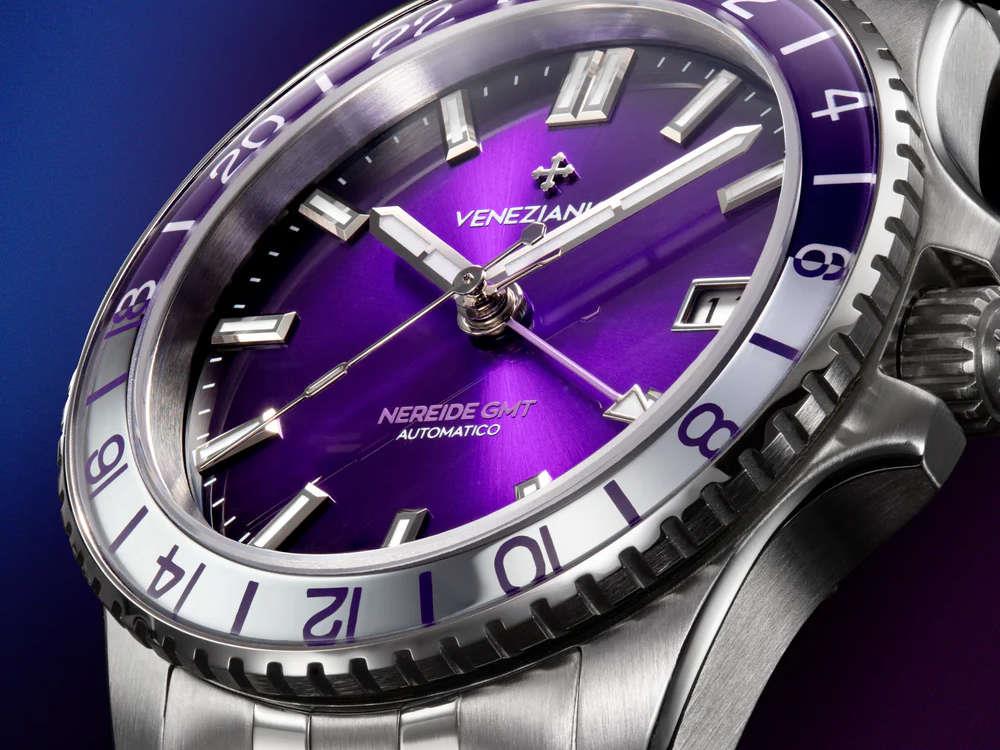 Venezianico Nereide GMT Automatic Watch, 39 mm, Violet, 3521512S - Image 3
