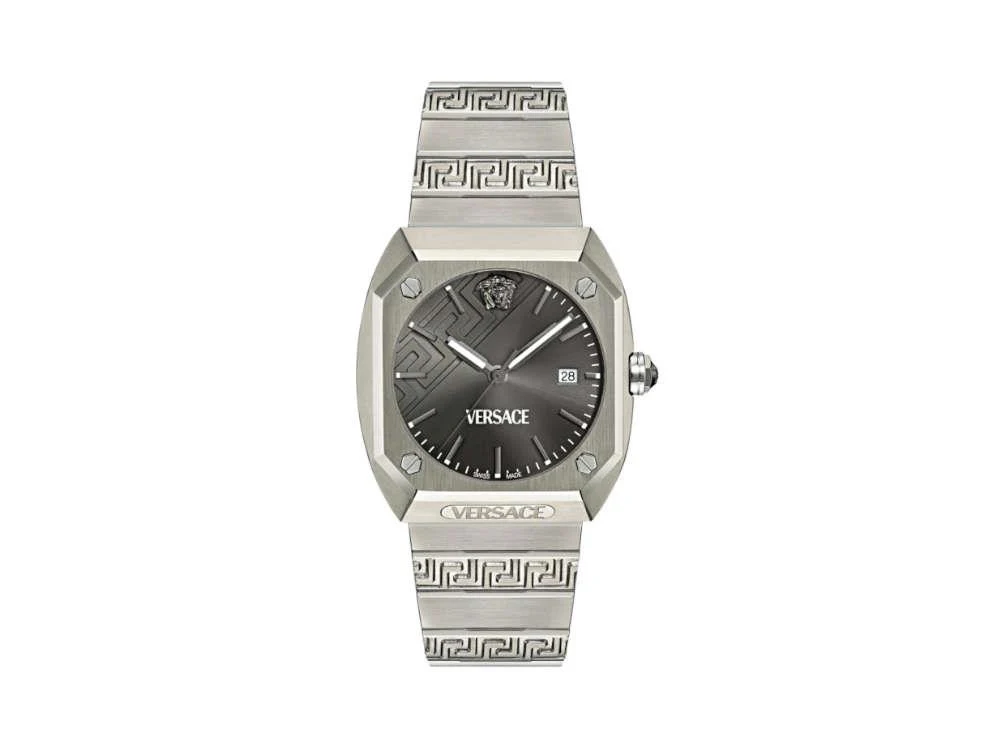 Versace Antares Quartz Watch, Titanium, Grey, 44 x 41.5 mm, VE8F00524