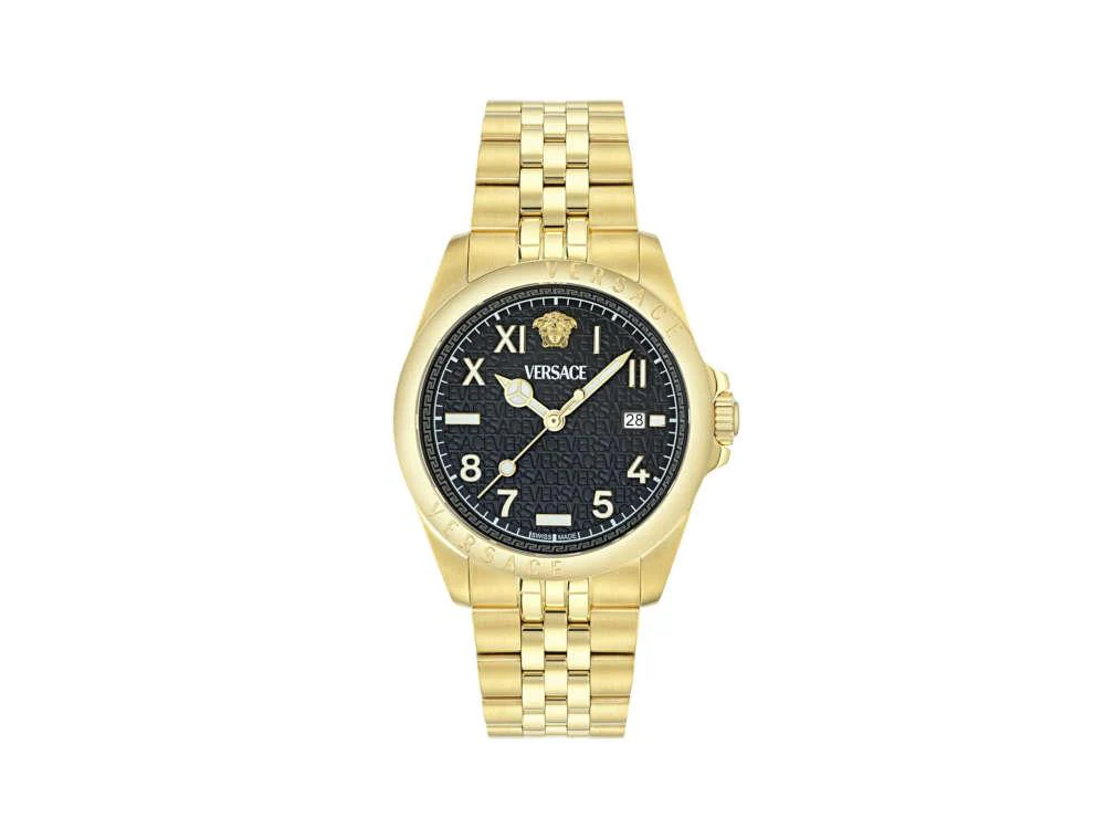 Versace Anteo Quartz Watch, PVD Gold, Black, 41 mm, Sapphire Crystal, VE9H00624 - Image 2