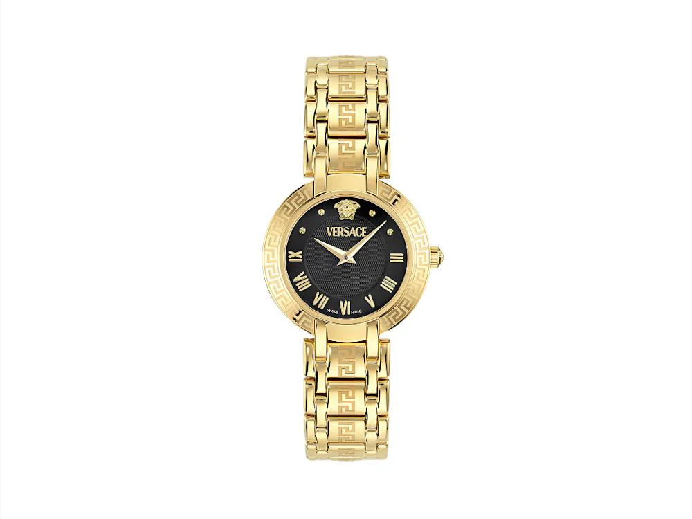 Versace Antlia Quartz Watch, Recycled Steel, Black, 34 mm, VE0P00625
