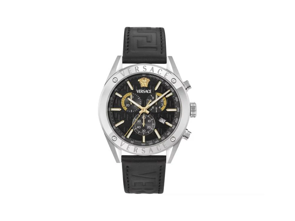 Versace Athletics Chrono Quartz Watch, Recycled Steel, Black, VEKJA0225 - Image 2